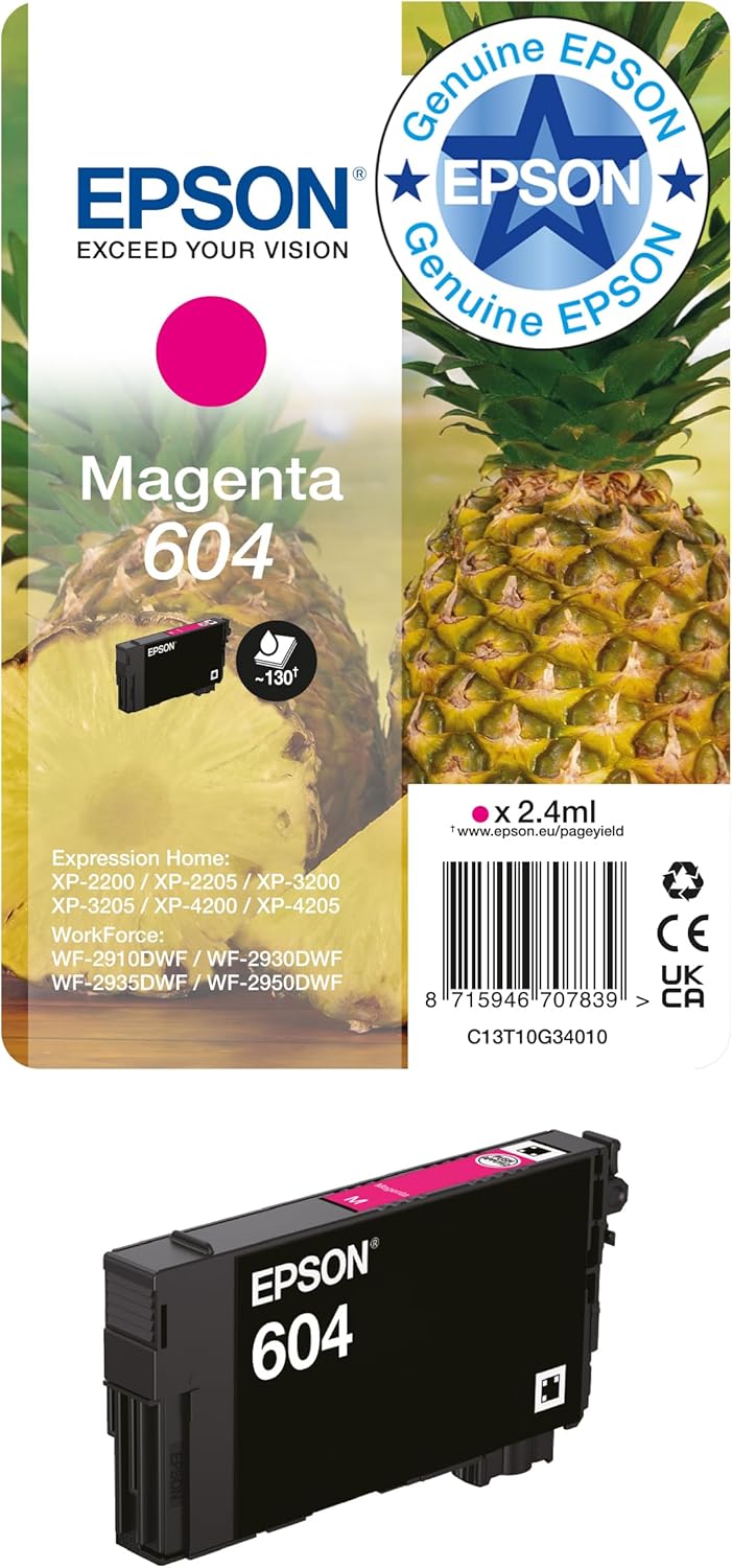 a5461487-370f-4b3a-892e-80afd5651863-1.jpg Cartouche d'encre Epson 604 Pineapple Magenta - Compatible XP-2200/XP-4200/WF-2950 – Image 1