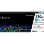 Cartouche de toner laser HP 230A TerraJet Cyan – Rendement 1 800 pages – Sécurité écologique
