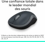 Souris sans fil LOGITECH M185 - 2,4 GHz - Nano-récepteur USB - Autonomie 12 mois - Gris – Image 3