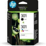 Pack de 2 cartouches d'encre HP 301 - Noir et tricolore - Compatibilité DeskJet/ENVY/OfficeJet