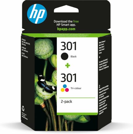 Pack de 2 cartouches d'encre HP 301 - Noir et tricolore - Compatibilité DeskJet/ENVY/OfficeJet
