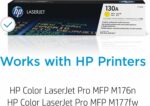 Toner HP 130A jaune authentique - LaserJet Pro M176n/177fw - 1000 pages – Image 2