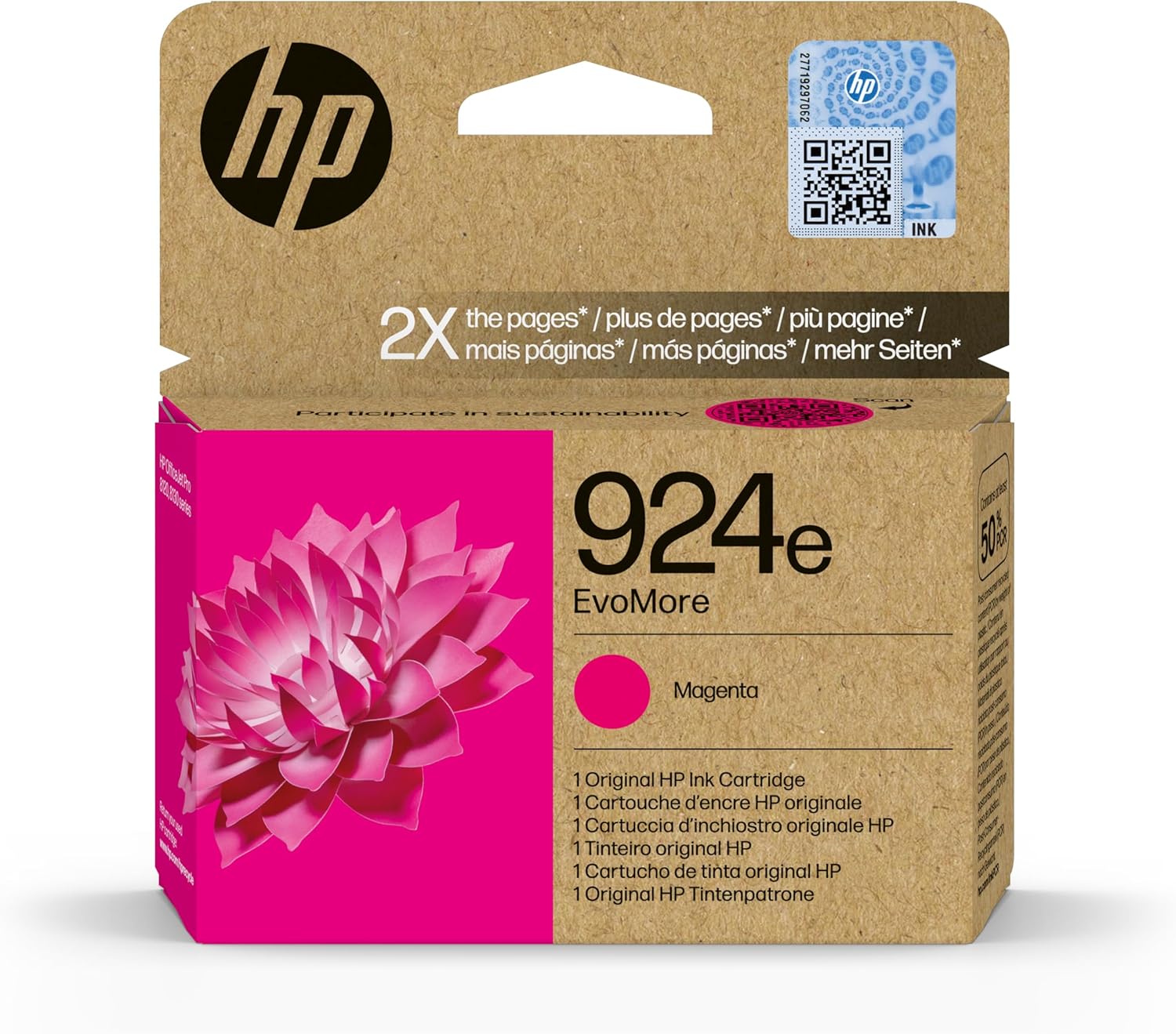 c7be2ffa-5635-423a-ba81-03ccecdc7a31-2.jpg Cartouche d'encre HP 924e EvoMore Magenta - 800 pages - OfficeJet Pro 8120e/8130e – Image 1
