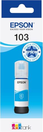 Bouteille d'encre Epson EcoTank 103 cyan - 70 ml - jusqu'à 7 500 pages