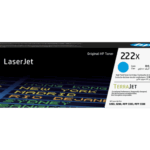 Toner laser HP 222X cyan haute capacité - ~2 500 pages - LaserJet Pro 3203/3303