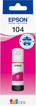 Bouteille d'encre magenta Epson EcoTank 104 - Rechargeable, 7500 pages, OEM