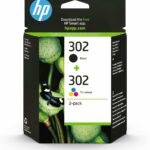 Pack de 2 cartouches d'encre HP 302/304 noir et tricolore originales pour imprimante HP