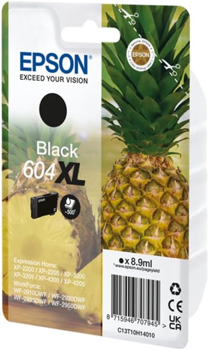 Cartouche d'encre noire XL Epson 604XL - Haute capacité - Compatible XP/WF séries
