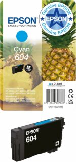 Cartouche d'encre jet d'encre Epson 604 Ananas cyan - Compatible imprimantes XP/WF