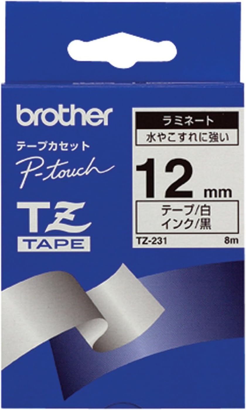 08d8f728-0bd4-49d6-9080-5990c417917c-1.jpg Ruban d'étiquetage Brother P-touch laminé 12 mm - Noir sur blanc - Résistant – Image 1