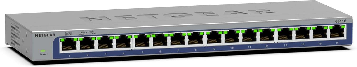 224faa86-4a39-4f71-998d-81a272817528-4.jpg Switch Ethernet Gigabit 16 ports - Plug-and-play, boîtier métal, installation bureau/murale – Image 1