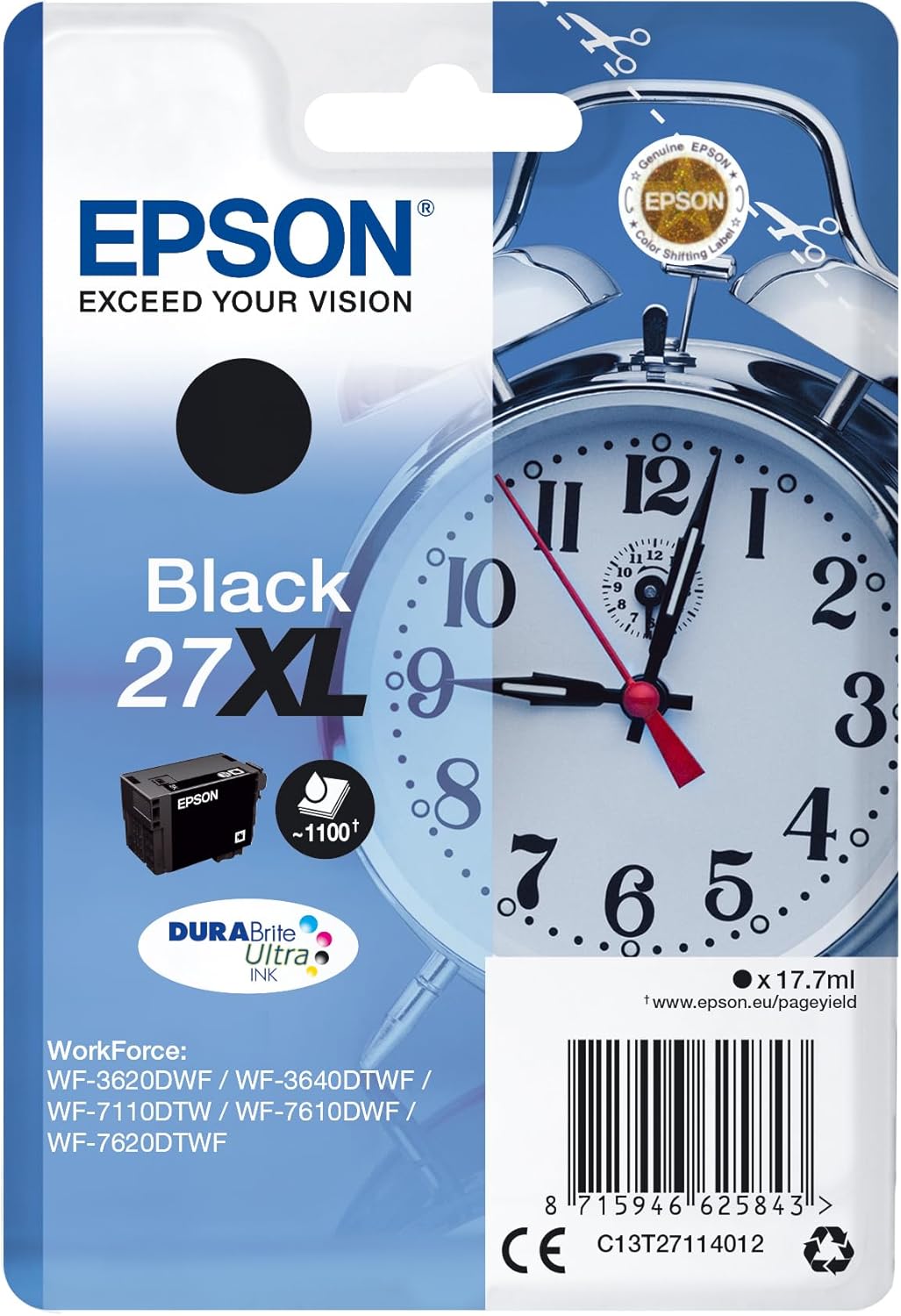 22a19d71-2b29-486b-9f2f-dec83e774107.jpg Cartouche d'encre Epson 27 XL DuraBrite Ultra noire - Rendement élevé - WF-36xx/7110/76xx – Image 1