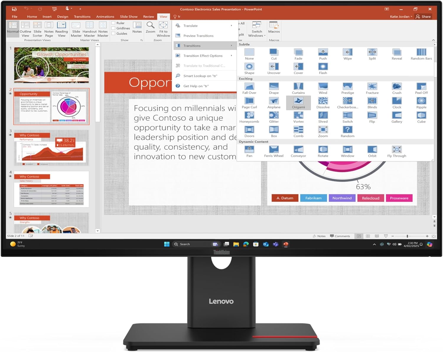 267173a2-bb94-4d69-8779-244aa619bbd3.jpg Moniteur LED 27" Lenovo ThinkVision T27-40 - Full HD IPS 120 Hz - Pivot et réglage hauteur – Image 1