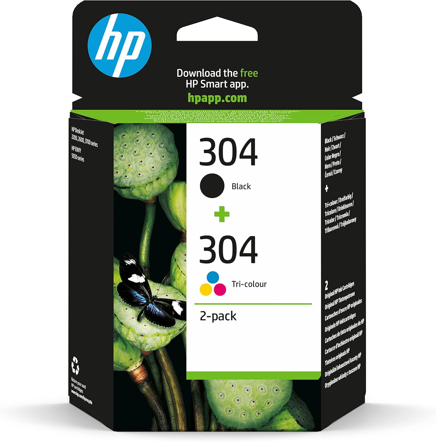 2f2078ae-f219-4e24-81ed-49c98aaf18a6.jpg Cartouches d'encre HP 304 Multipack - Noir et couleur - Compatibles DeskJet, ENVY – Image 1