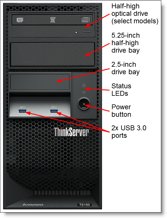 3bedb839-43c3-4018-b251-3ee4f2018433.png Serveur tour professionnel Lenovo TS150 Xeon E3-1200 v6 - 16Go RAM - 1To - Garantie 3 ans – Image 1