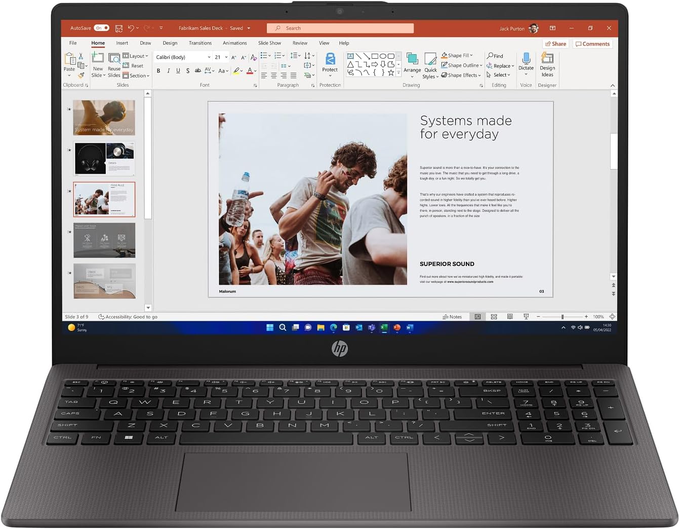 50f71513-079e-47bd-961e-a27bed0202e9.jpg Ordinateur portable HP 255 G10 - 15,6'' Ryzen 5, 8Go RAM, 256Go SSD, Windows 11 Pro - Gris – Image 1