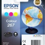 Cartouche d'encre tri-couleur Epson Globe 267 - Originale pour imprimantes jet d'encre