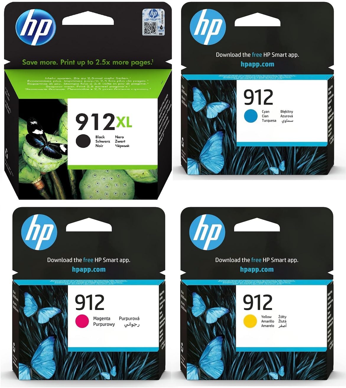 6ad3b668-c078-454e-9ddd-4724deb48fe0-9.jpg Pack de cartouches d'encre HP 912XL - Noir, cyan, magenta, jaune - Compatible HP 912/912XL – Image 1