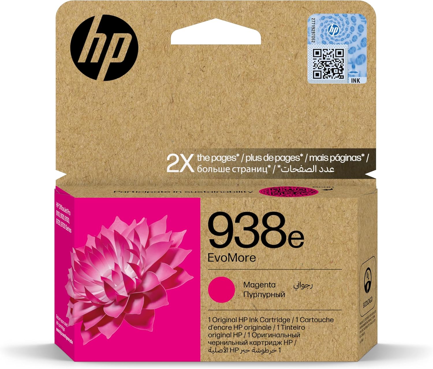 868e4a1d-3084-42bc-ac7c-12ce7e2dd12b.jpg Cartouche d'encre HP 938e EvoMore Magenta - Haut rendement 1650 pages - OfficeJet 9110/9120/9130 – Image 1