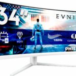 Écran PC gaming incurvé PHILIPS 34" UW-QHD 180Hz Fast VA - Ambiglow, FreeSync, USB