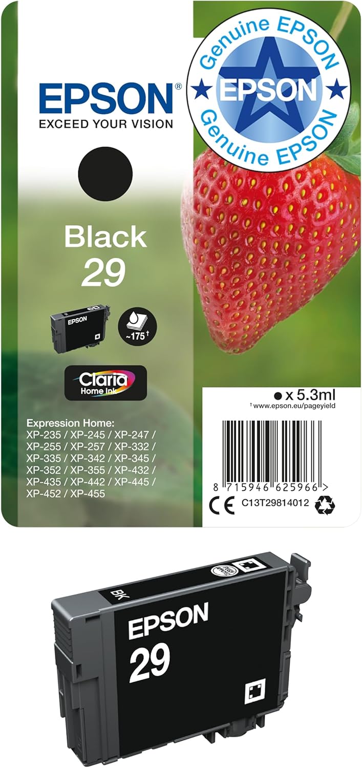 bd330bab-186f-4db0-9f49-1cd8517bbbc4-5.jpg Cartouche d'encre noire Epson 29 - Claria Home - XP-235/332/335/432/435 - Remplacement individuel – Image 1