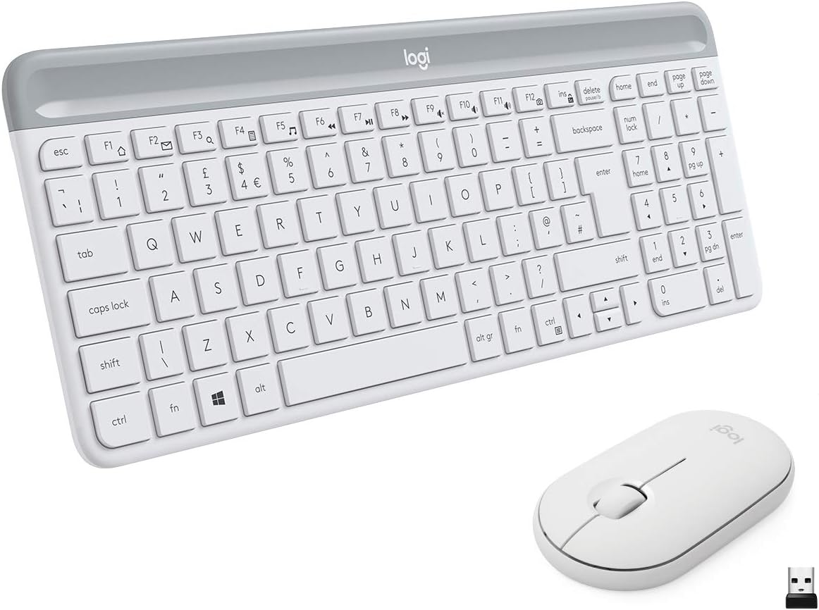 be35a91f-82f2-42ae-8948-c4d0ad286c88-3.jpg Combo clavier souris sans fil Logitech MK470 - Design compact et silencieux blanc – Image 1