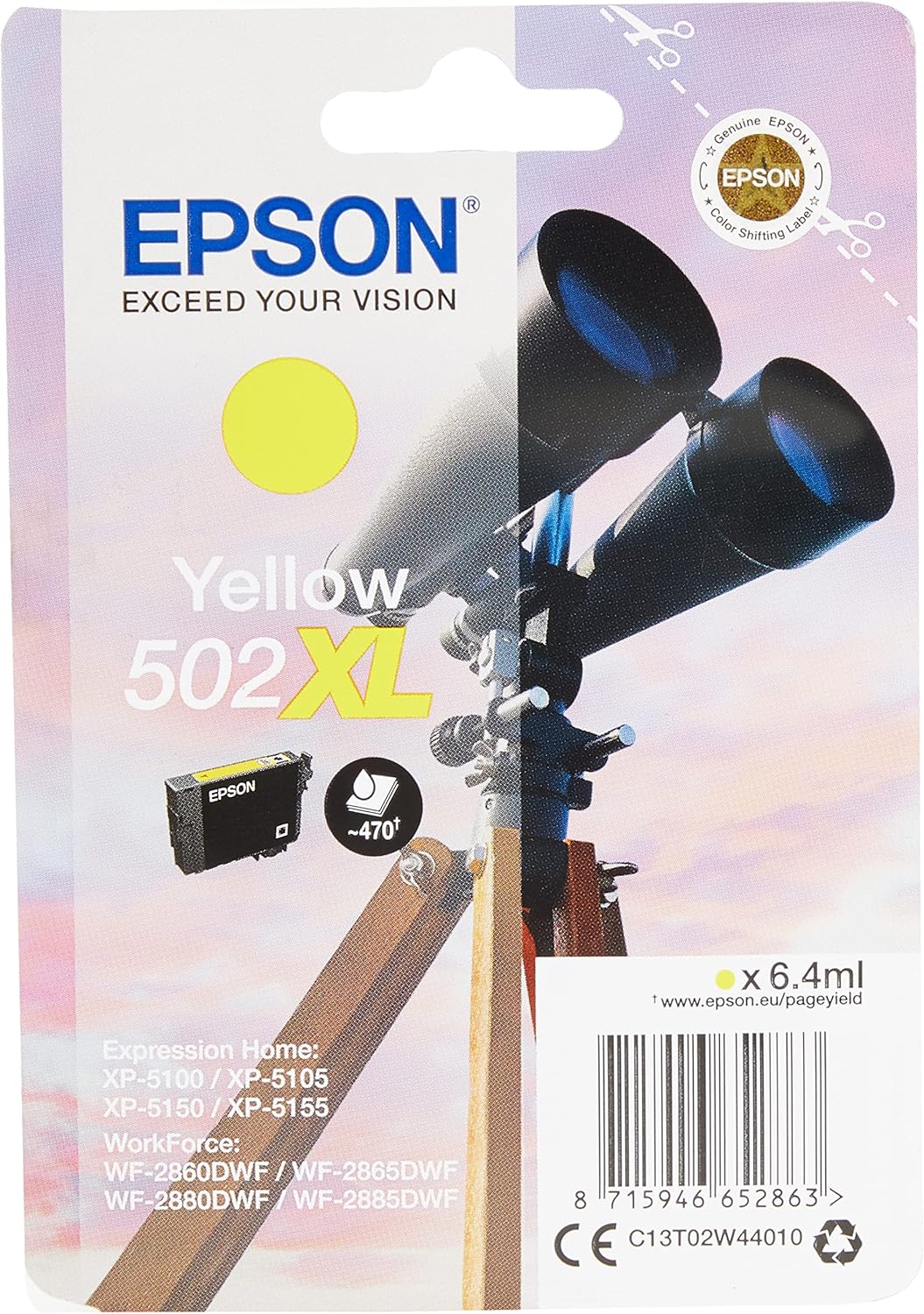 c0d5bcfb-c7d6-4b2a-8db8-32dc36065385-2.jpg Cartouche d'encre XL Epson 502XL jaune - Haute capacité - Compatible XP-5100 WF-2860DWF – Image 1
