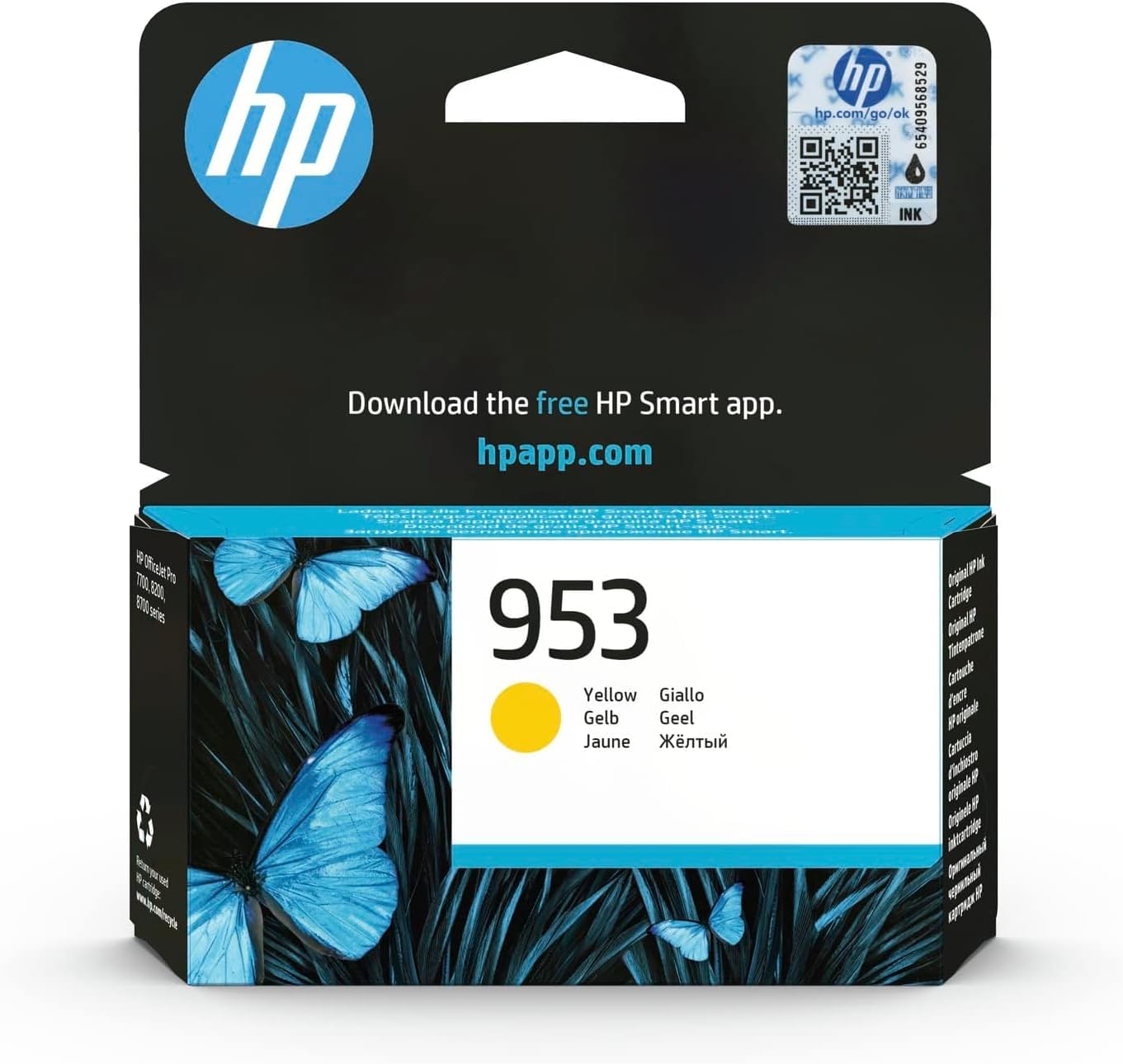 cbe25b97-58a3-4aea-be79-6fe75902ac40.jpg HP 953 Cartouche d'encre jaune authentique - 630 pages - OfficeJet Pro 8700/7700/8200 – Image 1