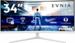 Écran PC gaming incurvé PHILIPS 34" UW-QHD 180Hz Fast VA - Ambiglow, FreeSync, USB – Image 2