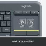 Clavier sans fil Logitech K400 Plus - Pavé tactile intégré - AZERTY - Noir – Image 4