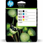 Pack de 4 cartouches d'encre HP 903 - Noir et couleurs - Compatible Officejet/Pro