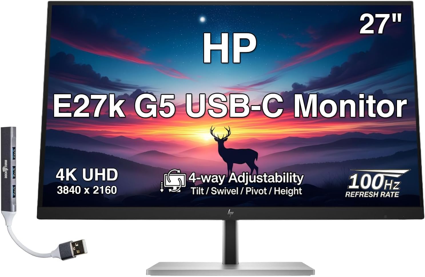 e5bcf0f1-6a7e-4043-8f35-4ef1e0f277fe-12.jpg Moniteur HP 27 pouces 4K UHD IPS - USB-C, HDMI, DisplayPort - Noir/Argent – Image 1