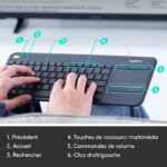 Clavier sans fil Logitech K400 Plus - Pavé tactile intégré - AZERTY - Noir – Image 5