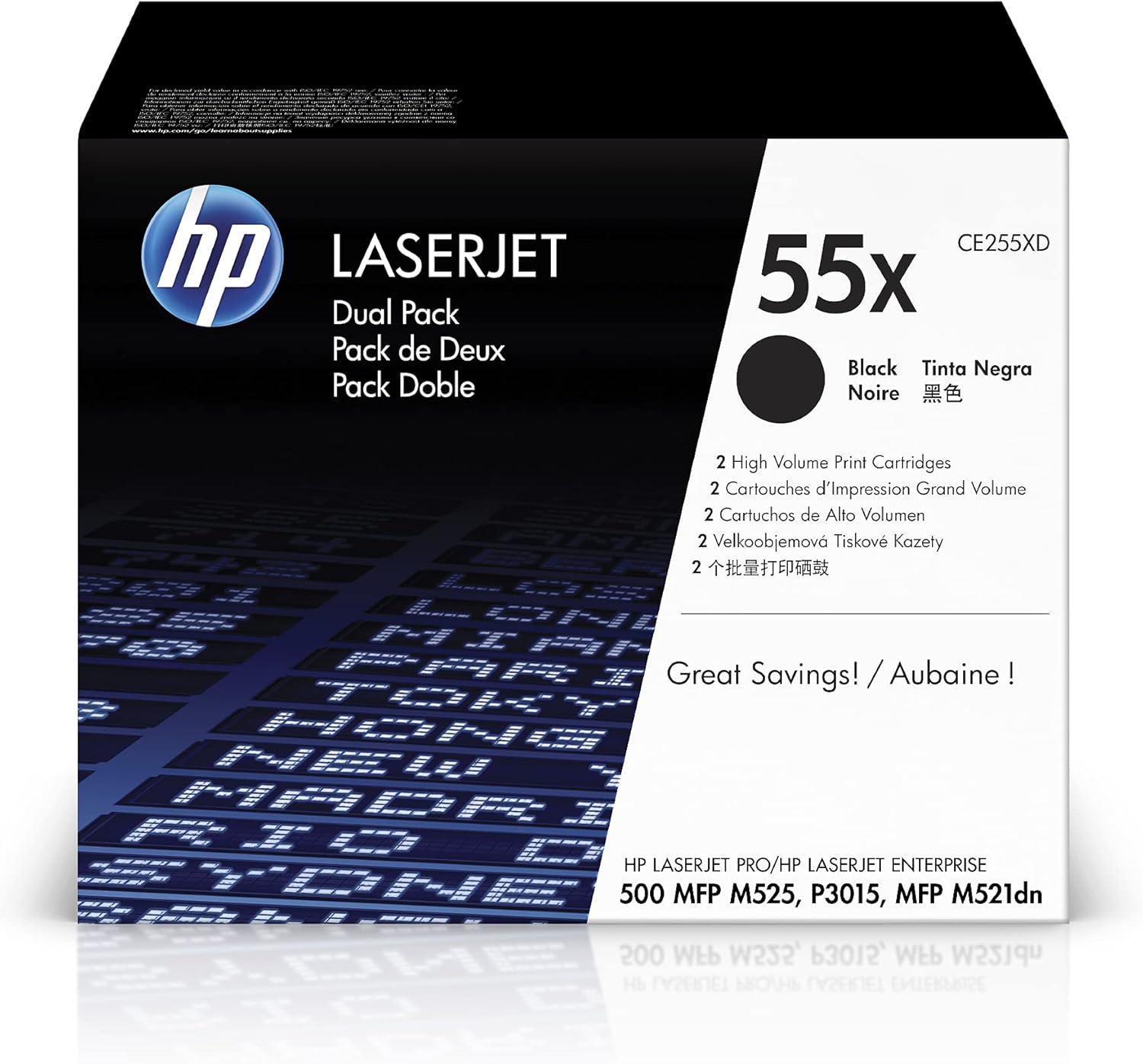 e7f4febc-2e94-483f-baac-dceb8fa7de6d.jpg Toner HP 55X noir haute capacité - Pack de 2 - LaserJet P3015/M525/M521 - 12 500 pages – Image 1