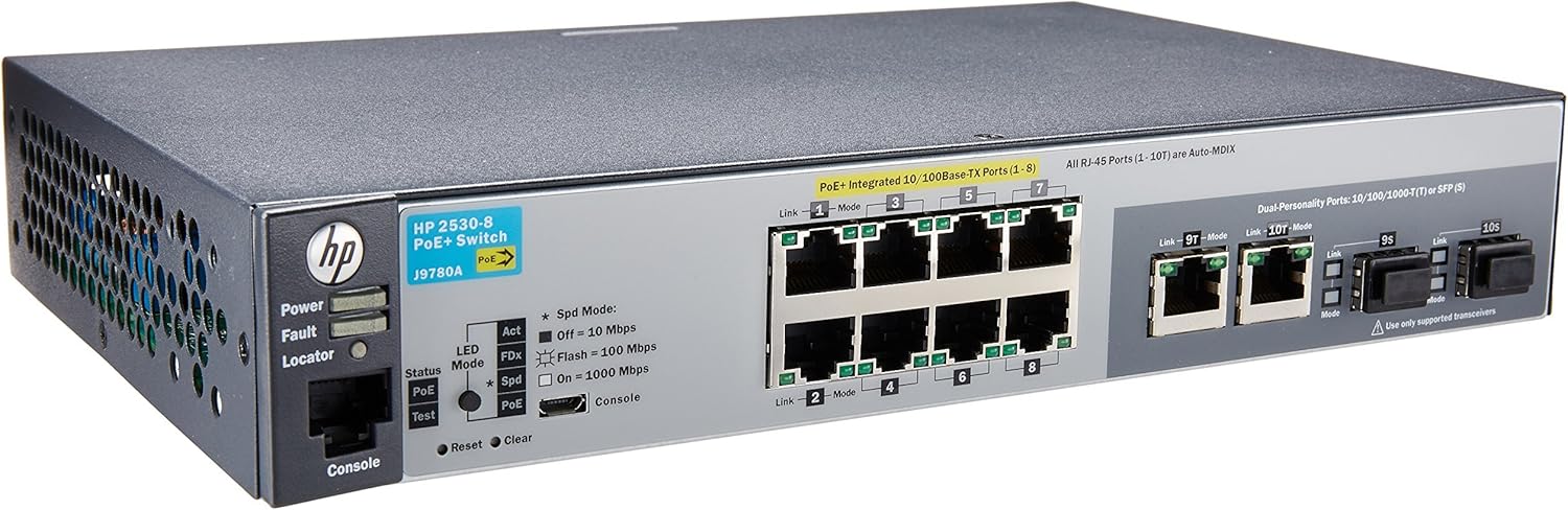 fbffb866-9c5b-4862-82d6-bd4f89e630d8.jpg Switch Ethernet 8 ports PoE+ manageable HP - 2 slots d'extension RJ45 – Image 1